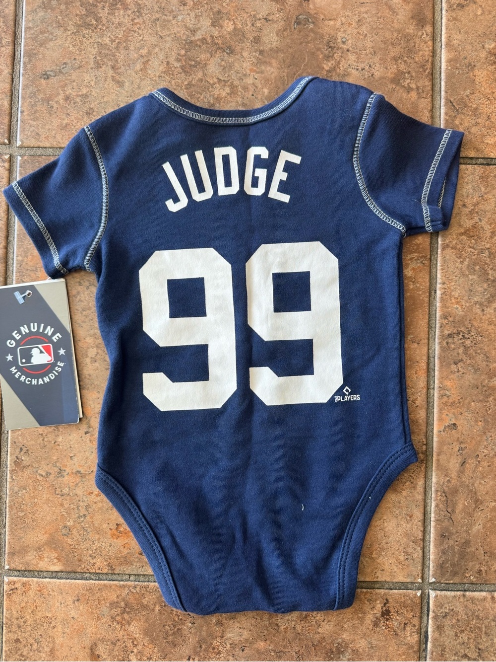 MLB Baby One-Piece Bodysuit - Navy with White 'Judge 99'